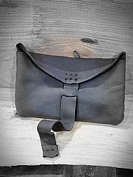 Waxed leather belt pouch